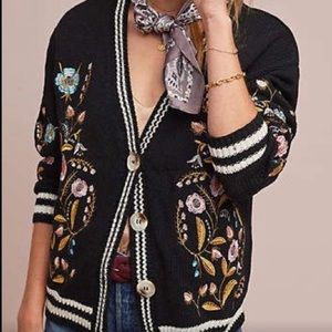 Anthropologie Lea & Viola embroidered cardigan